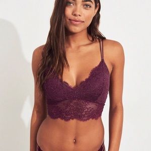 Hollister Burgundy lace bralette